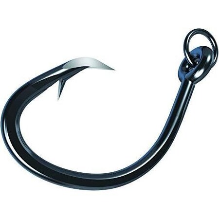 Eagle Claw Trokar Magnum 619 Ringed Circlle Hook Size 90, Forged, Heavy Wire, Offset, Closed Eye, Black Chro TK619HR-9/0